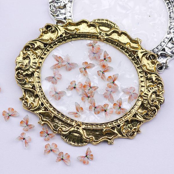 

nail art decorations 20pcs 3d resin butterfly drill, Silver;gold