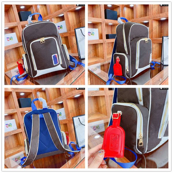 

embroidered basketball backpack grain leather brown black mans designer luxurys sports bag m45581
