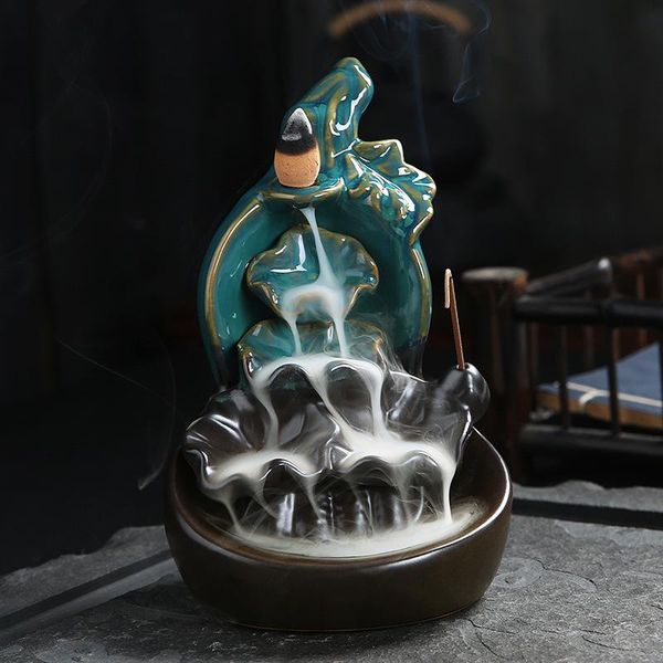 

fragrance lamps waterfall backflow incense burner buddhist sandalwood incienso quemador home studio gothic decor