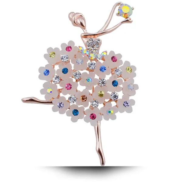 Pins, broches moda jóias mulheres strass pin ballerina dançando menina broche roupas acessórios ano presente para namorada