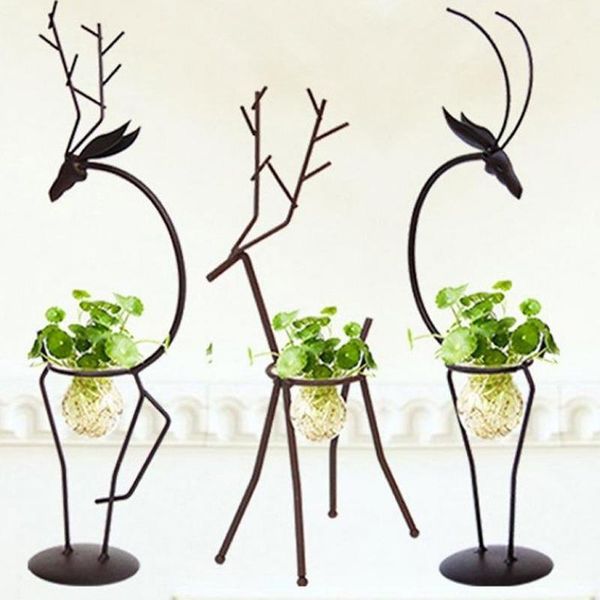 

vases plant stand iron deer frame flower no soil office hydroponics vase container beautiful sturdy decoration family