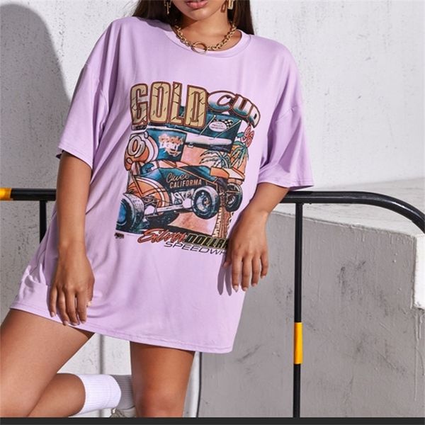 

zm0 2021 t- car women's print loose large short sleeve 2021 t-women's t-shirt car print loose large short sleeve t-shirt, White