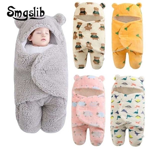 

smgslib blanket cotton goods borns swaddle me wrap sleepping bag decke cobertor infantil bebek kundak bebe invierno 211101