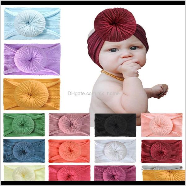 Bebê crianças maternidade entrega 2021 moda bebê jacquard headdress super macio donut nylon meias crianças faixa de cabelo acessórios h0