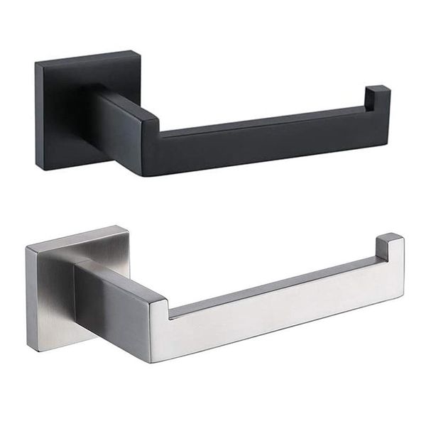 

toilet paper holders 1pc matte black holder wall mount tissue roll hanger 304 stainless steel bathroom accessories dropship