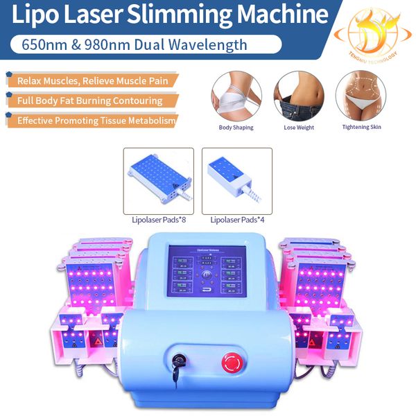 

4d lipo laser slimming machine lipolaser body shaping fast device laser diodes 635nm 660nm 810nm 980nm
