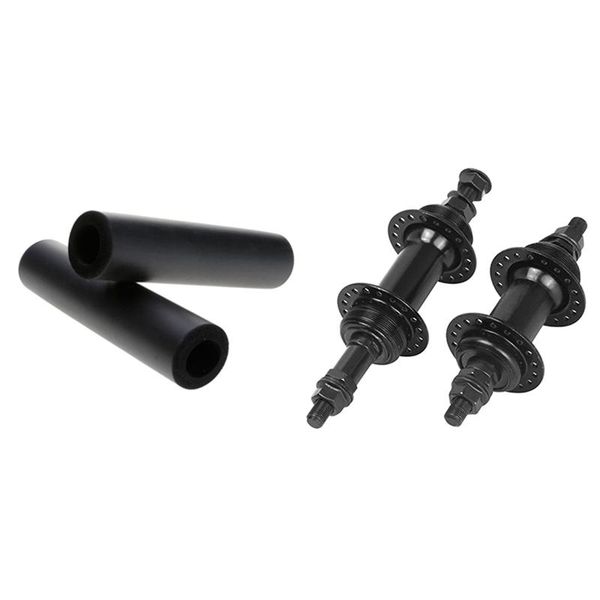 

tools 2x bicycle handlebar gear grip black & 1 pair 36 holes front rear disc brake hubs