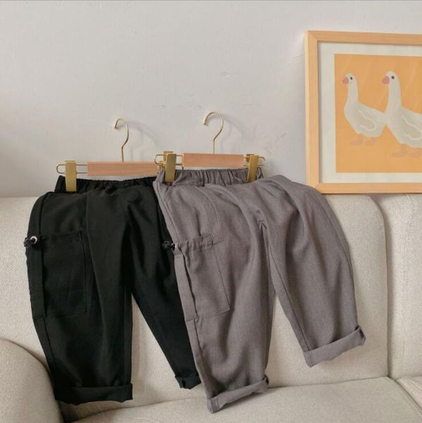 

trousers 2021 girls boys long pants cotton autumn cool kids printed, Blue