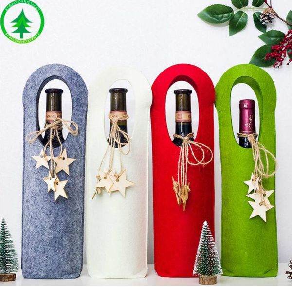

christmas decorations merry gift treat candy wine bottle bag bags kitchen decoration for year xmas dinner party