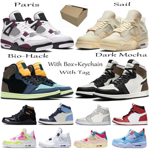 

2021 4s sail jumpman 1s 1 tokyo bio hack basketball shoes 4 netallic purple green black cat chicago royal toe sport running sneakers best