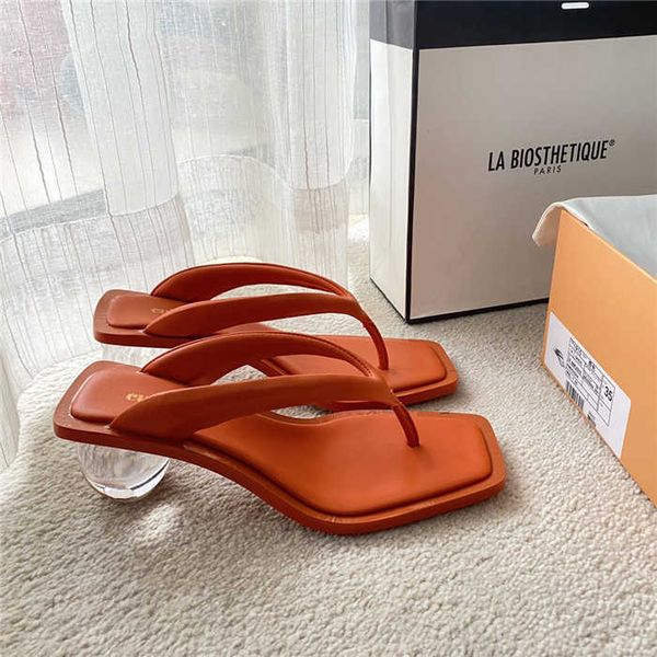 

fashion cult women lady 5cm middle heel heeled flip flop slippers summer shoes full package 3820, Black