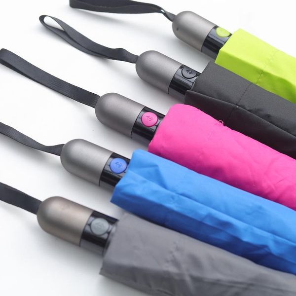 

umbrellas umbrella reverse three folding automatic solid women sunny rainy reinforced windproof strong