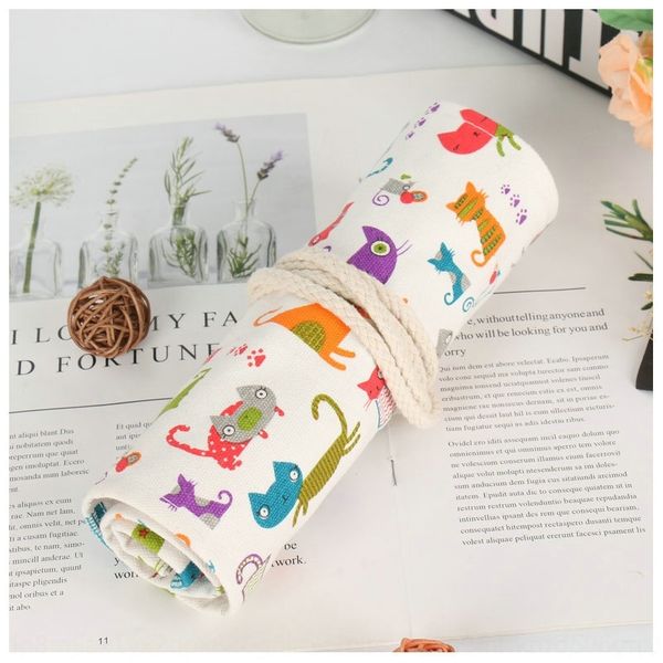 

C6z art painting curtain small animal bag 36 48 72 hole student canvas 3 box boxcolor lead case pencil bags sketch pencil case