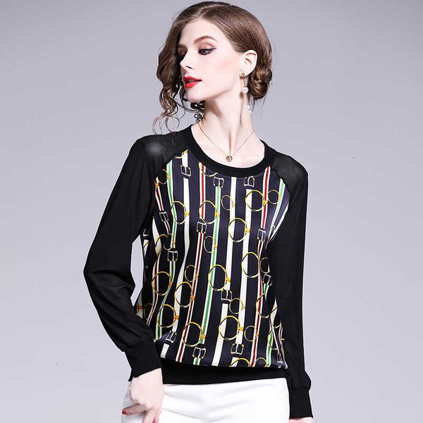 

women's blouses & shirts nova de manga longa mulheres marca s chiffon camisas menina moda o-pescoo primavera camisa para senhoras overh, White