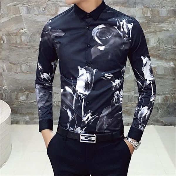 

male spring autumn high-end shirt fashion long-sleeved nightclub chairman long sleeves slim tuxedo shirts men's dress, White;black