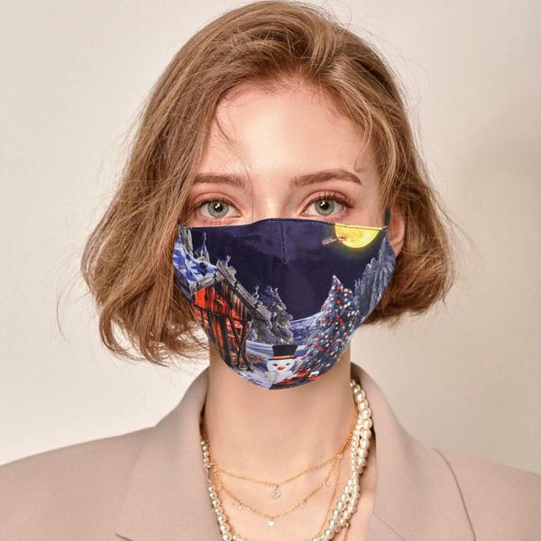 

halloween printed cotton mask christmas fashion with insert bag for filter