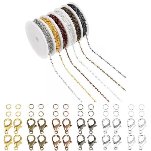 

chains fashion 6 colors diy accessories open jump rings women keychains necklace clasps charm jewelry link pendant chain lobst t5v8, Silver