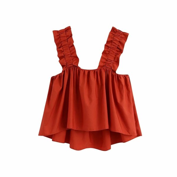 

fashion women tank summer red and white girls sweet cotton casual female shirt ladies short blouse 210430