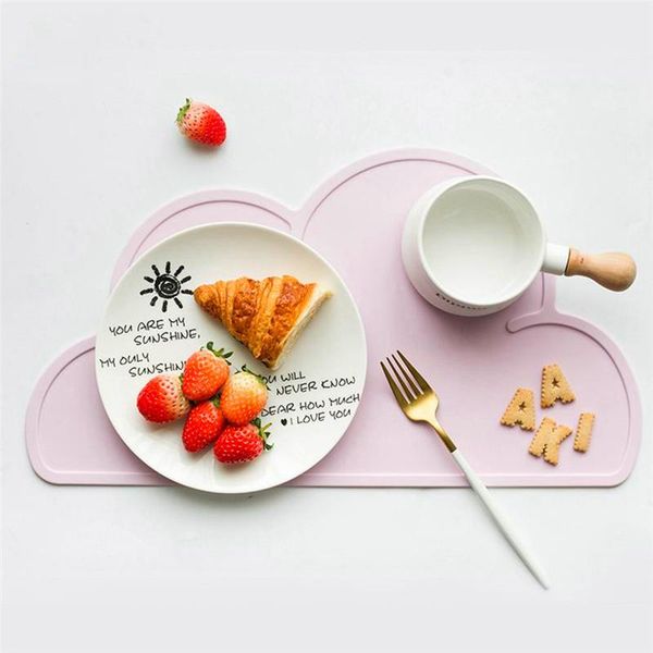 

mats & pads cloud shape placemat kids plate mat food grade silicone table pad waterproof heat insulation kitchen gadget easy cleaning