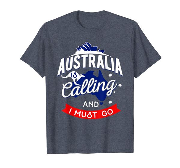 

australia is calling and i must go - australian gift t-shirt, White;black