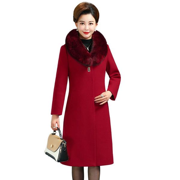 

women's wool & blends 2021 spring autumn plus size coat women elegant outerwear loose long sleeve femme casacos m367, Black