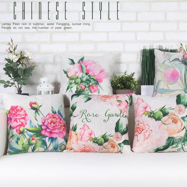 

pillow rose flower pattern square hugs cushion for home decor sofa car travel neck sleeping pillows pillowcase 40*40cm