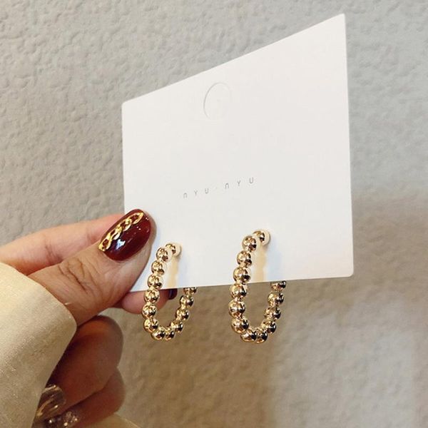 

hoop & huggie earrings womens sterling silver ear rings stud vintage jewelry small string beads metal girls, Golden;silver