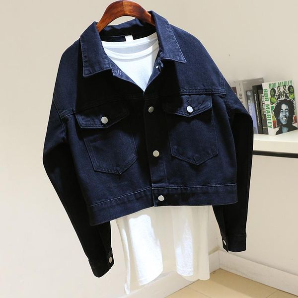 

women's jackets black short denim women spring korean loose student outerwear chaqueta mujer batwing sleeve jeans jacket coat female, Black;brown
