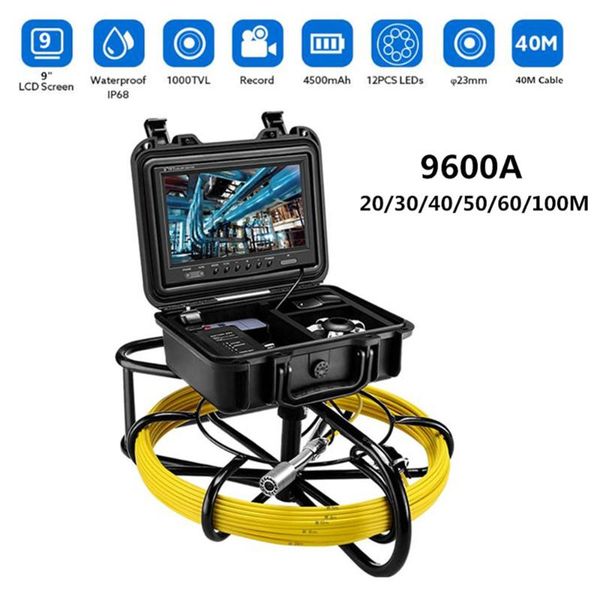 

eyoyo 9600a full hd dual camera lens pipeline endoscope inspection 40m drain sewer industrial cam ip cameras