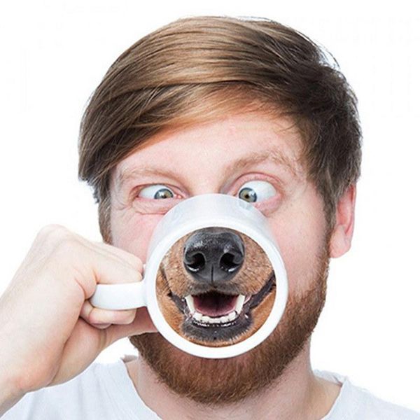 

mugs funny dog nose animal pig ceramic coffee cup afternoon tea milk mug entertaining joking cups creative gift for friends