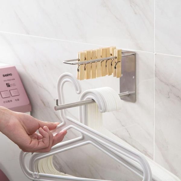 

hooks & rails stainless steel perforated wall hanging hanger finishing rack dormitory storage bedroom wardrobe paste