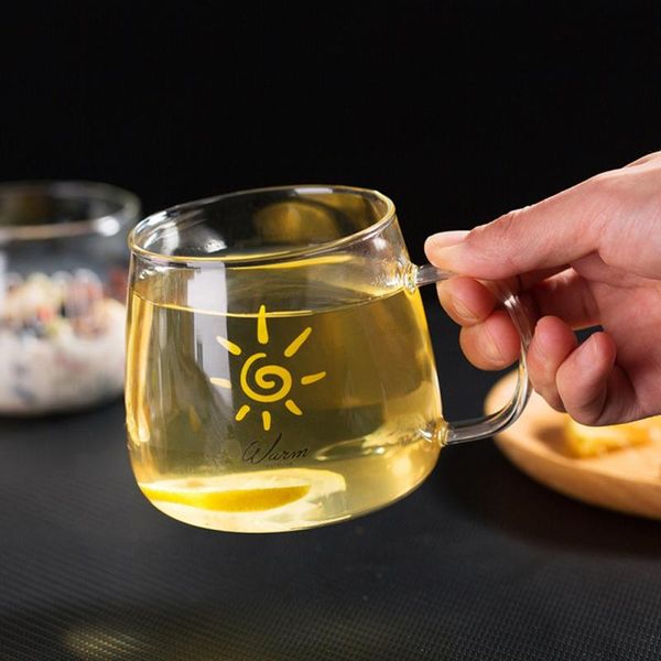 

wine glasses clear water glassware glass tumbler milk coffee mug tea breakfest cups simple heat resistance 480ml kitchen drinkware supplies