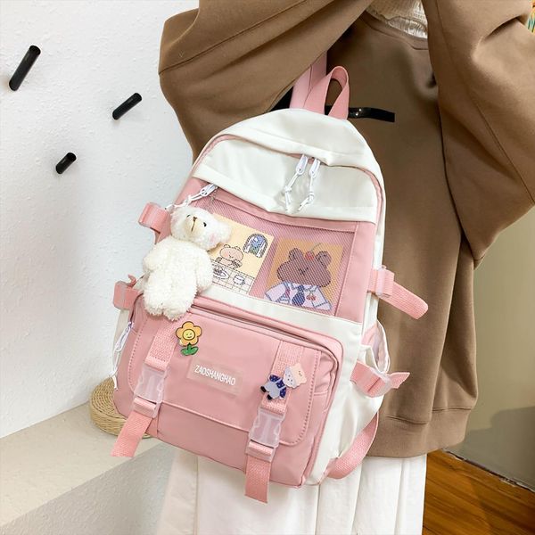 

fashion waterproof nylon women backpack anti theft girls school bag travel cute lapstudent bookbag rucksack