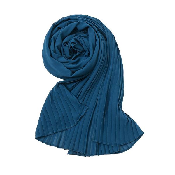 

hats, scarves & gloves sets plain turbans wrinkle bubble chiffon instant hijab solid pleated shawls scarf lady soft thin muslim, Blue;gray