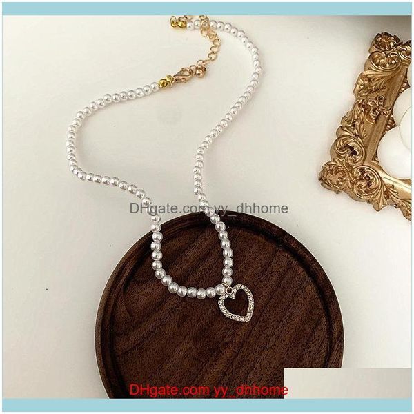 

& pendants jewelrysweet simulated pearls necklaces heart pendant choker necklace women female minimalist jewelry gifts mg442 drop delivery 2, Silver