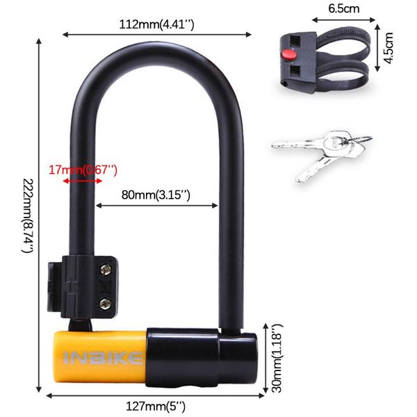 

bike locks inbike u lock with key heavy duty steel anti theft bicycle cable set for cycling mtb scooter outdoor accessories