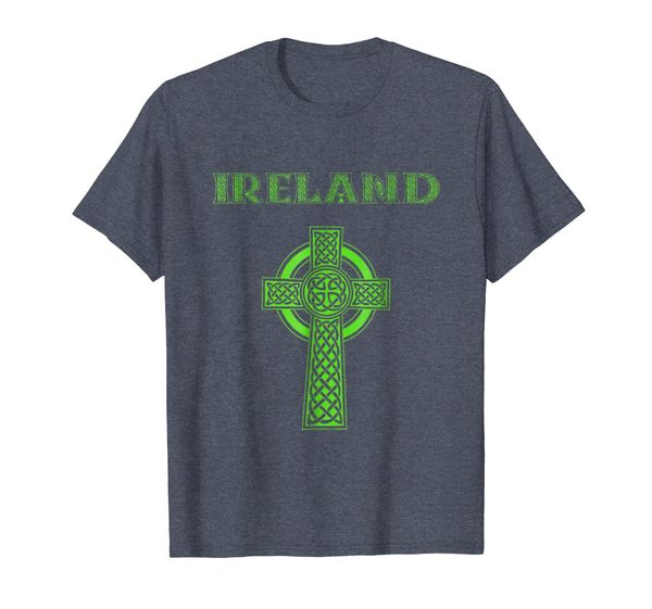 

ireland celtic cross irish st. patrick's day t-shirt, White;black