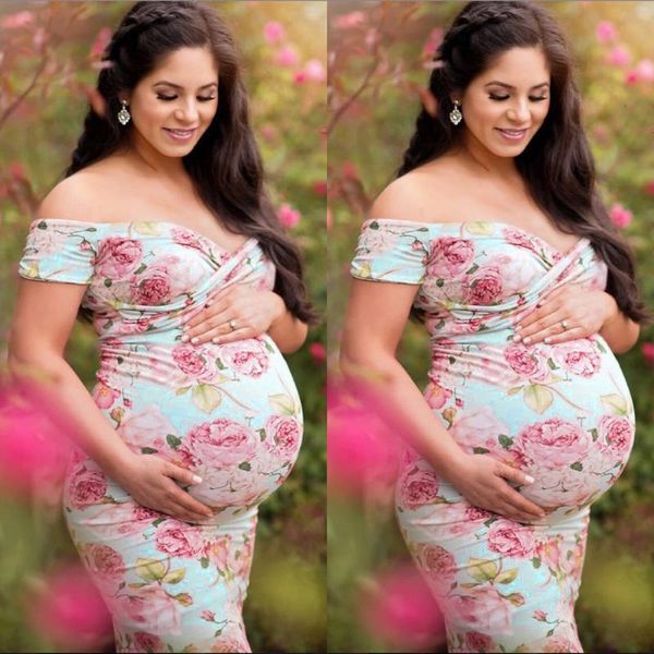 

maternity dresses long skirt fashion cross v-neck short sleeve dress po shooting props women's pregnancy summer, White