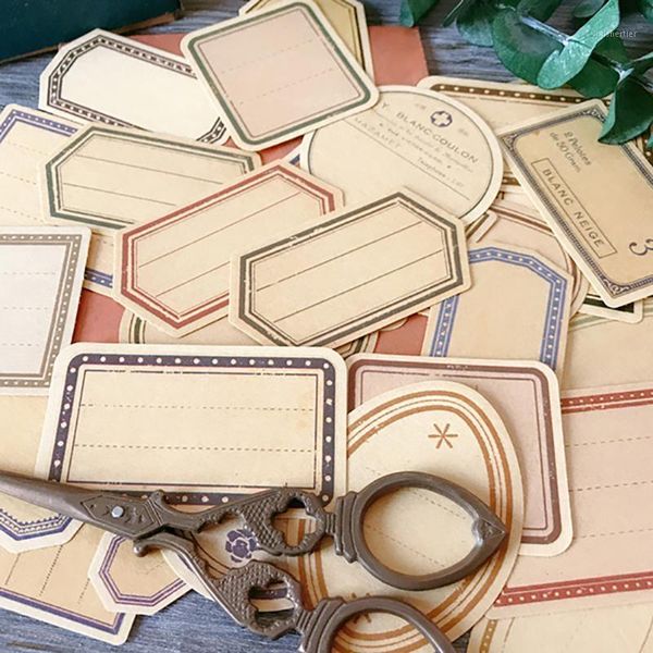 Embrulho de presente 30pcs estilo kraft adesivo de papel kraft adesivos de etiqueta vintage para scrapbooking diy diário de papelaria de jornal de lixo eletrônico