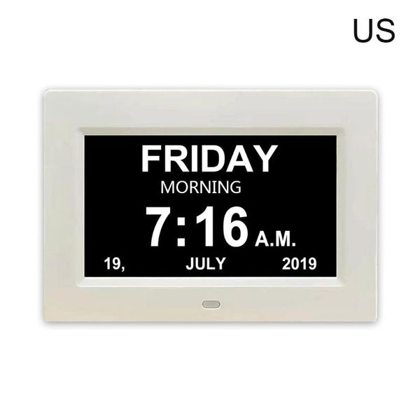 

"inch digital clock calendar with oversized font date day reminder for elderly and children auto dimming 9 languages timers