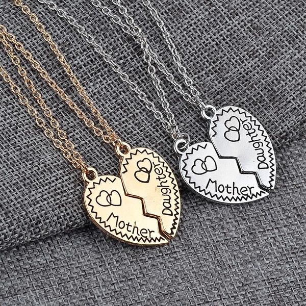 

pendant necklaces gold silver color heart letter mom daughter love forever necklace splicing charm for mother's day jewelry gifts