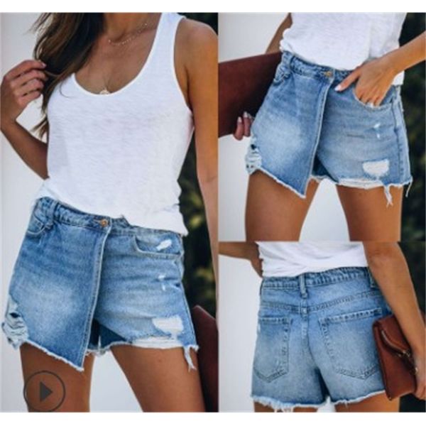 

fashion jeans for women 2021 new summer casual style light blue denim shorts