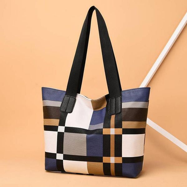 

evening bags 2021 design women's bag contrast check oxford casual handbag plaid print bigtote shoulder gift