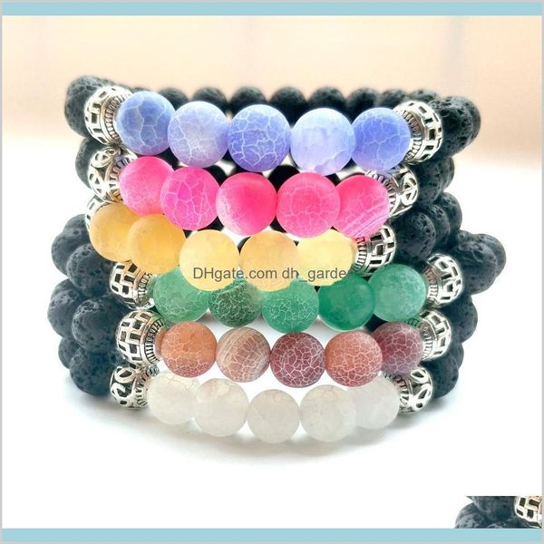 

est 8mm natural black lava stone colorful weathered beads bracelet essential oil perfume diffuser bracelets women men yoga jewelry gja ugkxq