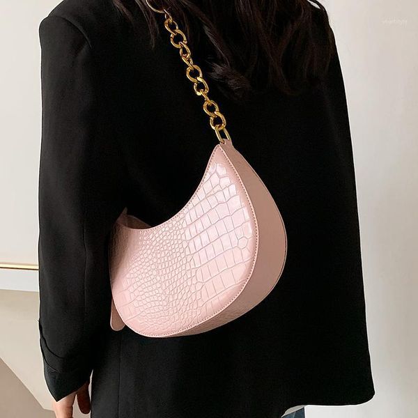 

evening bags 2021 stone pattern small pu leather saddle crossbody summer chain shoulder handbags and purses