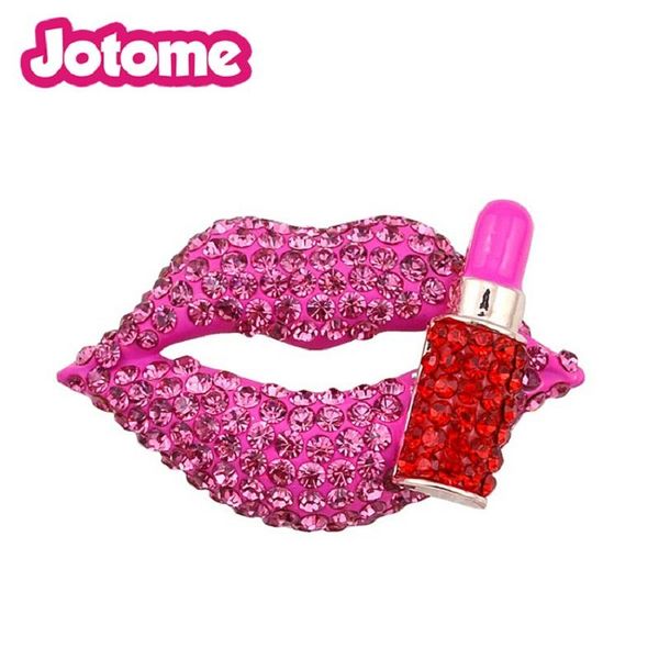

pins, brooches fashion jewelry valentine gifts various bling rose lips brooch lipstick pin for women, Gray