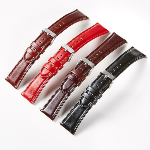 

watch bands alk vision leather watchbands 18/20/22/24 mm steel pin buckle band strap wrist belt bracelet + tool, Black;brown