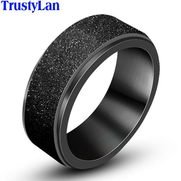 

wedding rings 8mm wide matte black stainless steel for women men mens band size 6 12 his and her promise engagement ring jewelry, Slivery;golden