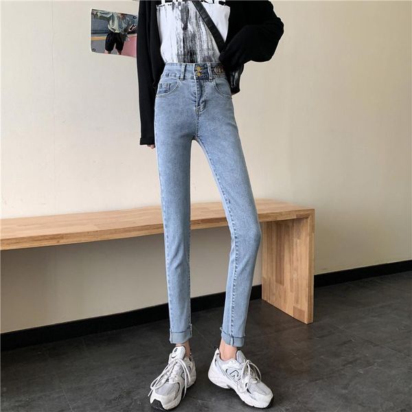 

women's jeans wholesale 2021 spring summer autumn fashion casual denim women pants woman female ol high waisted ay0718, Blue