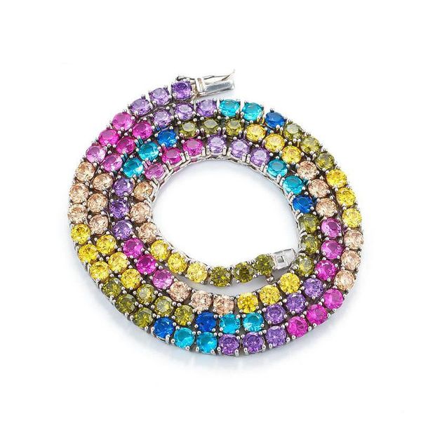 

pendant necklaces juwang 3 mm width chokers cubic zirconia luxury clavicle chain necklace for women men christmas valentine's day gift, Silver